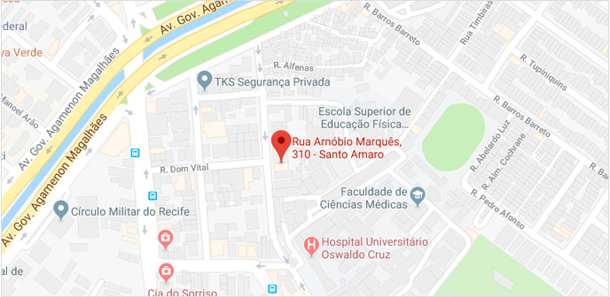 Localização: Rua Arnóbio Marques, 310, Santo Amaro . Recife . PE . CEP: 50.100-130 . Campus Universitário HUOC 